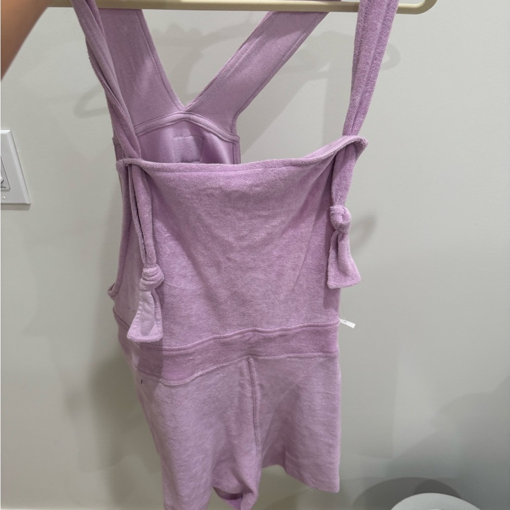 Daily drills purple terry cloth romper